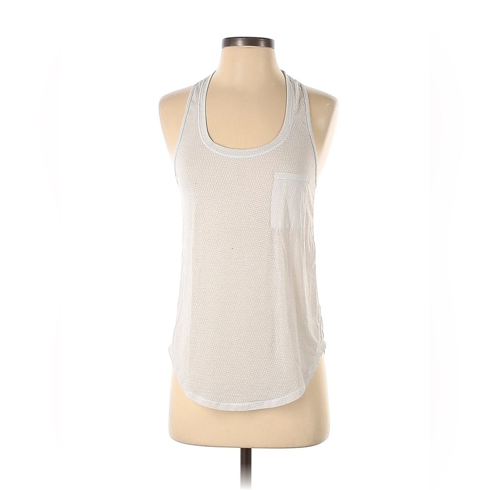 Lululemon sheer white racerback tank top size medium geometric shape